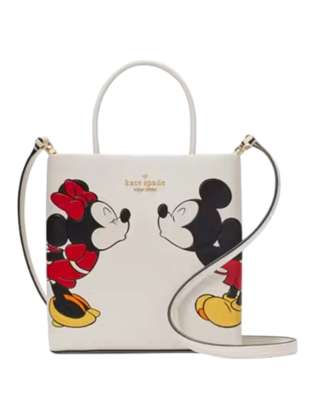 NWT Disney X New York Kate Spade Minnie Mickey Kissing mini tote crossbody bag